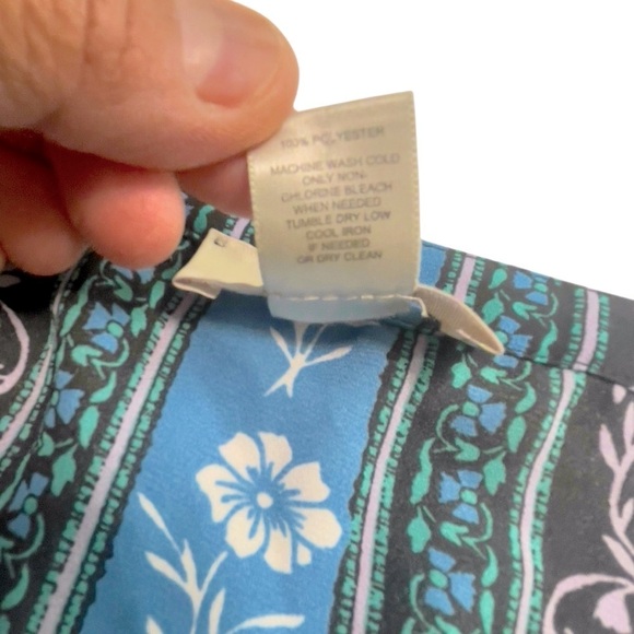 Ann Taylor Loft Women’s Tunic Blouse Floral Print Long Sleeve Career Top Size L - Picture 6 of 9